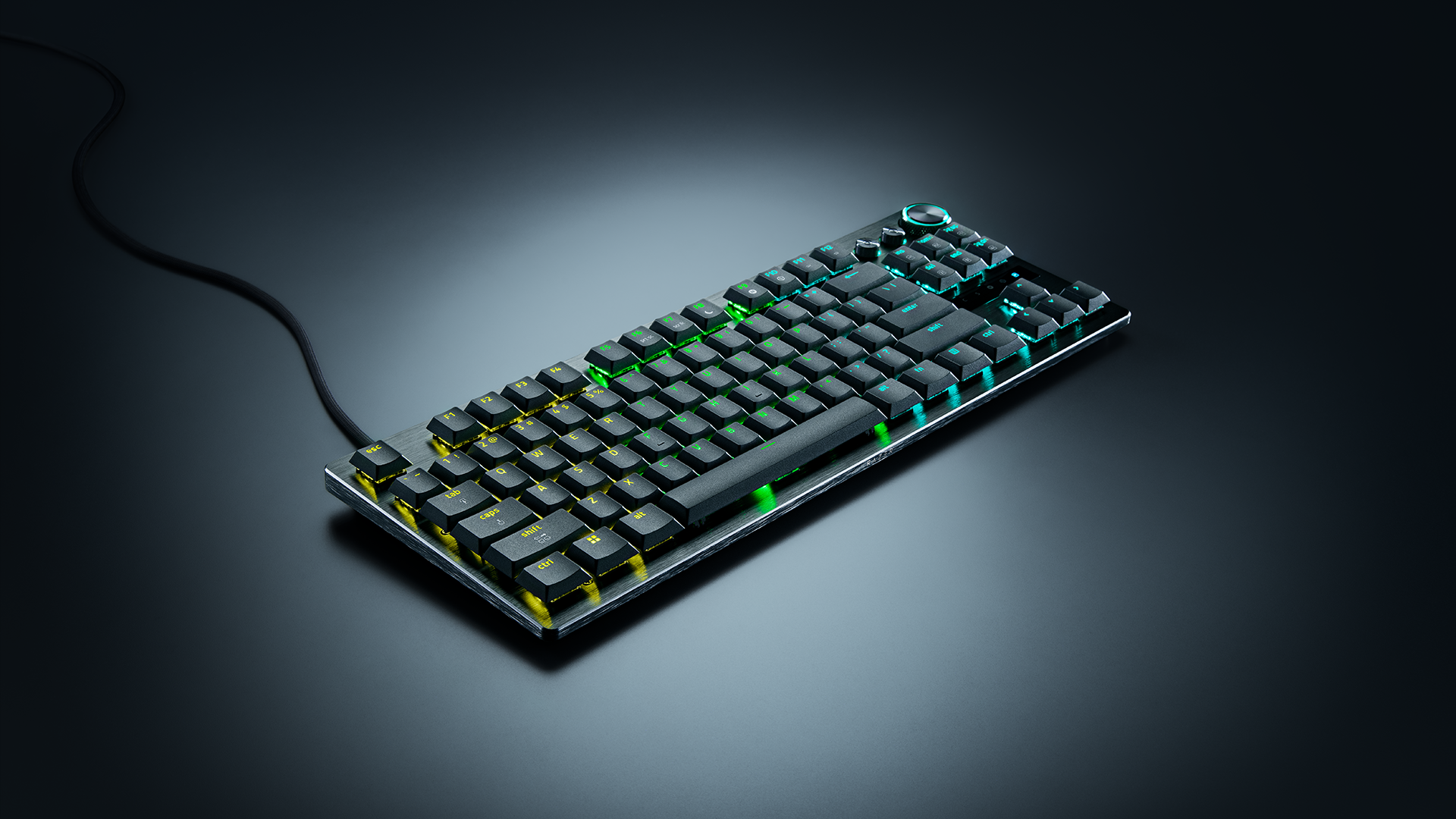 Visão lateral do teclado Razer Huntsman V3 Pro Low-profile Tenkeyless 8KHz